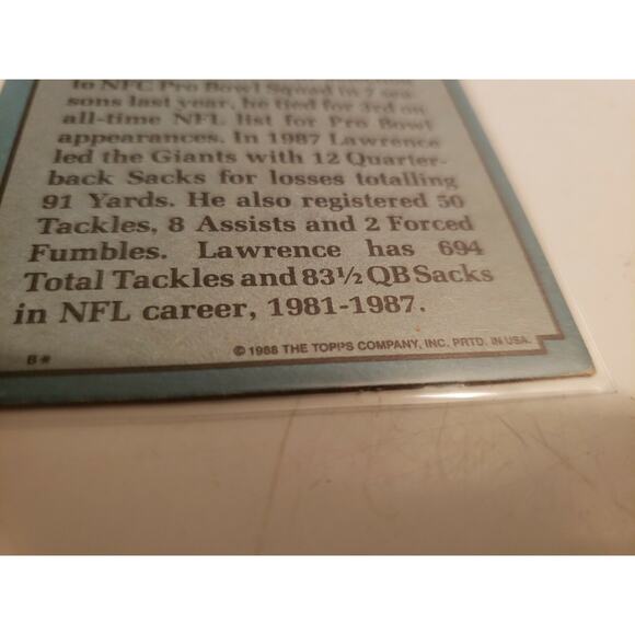 Lawrence Taylor 1988 Topps #285 - New York Giants - NFL - Picture 4 of 4